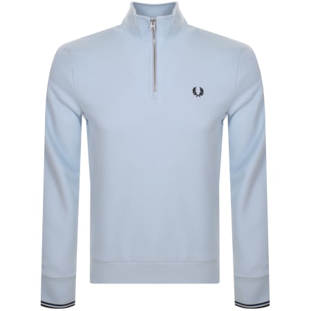 FRED PERRY☆ Half Zip Sweatshirt SILVER BLUE Fred Perry - Half Zip Sweatshirt (Silver Blue) | HHV
